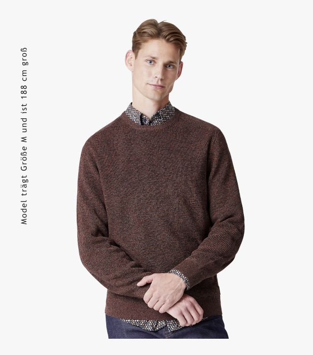 Pulover O-Neck barbati CASA MODA portocaliu inchis [4]