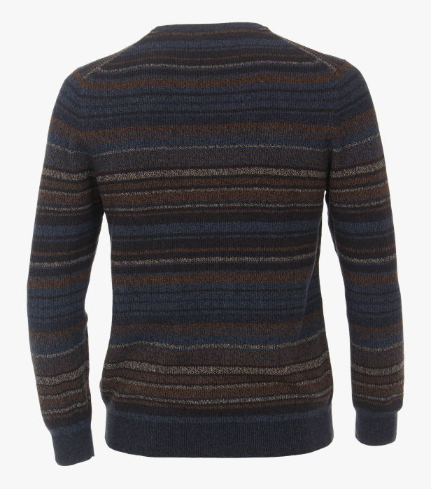 Pulover O-Neck barbati CASA MODA dungi bleumarin/maro [3]
