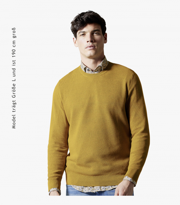 Pulover O Neck bumbac barbati CASA MODA mustar [3]