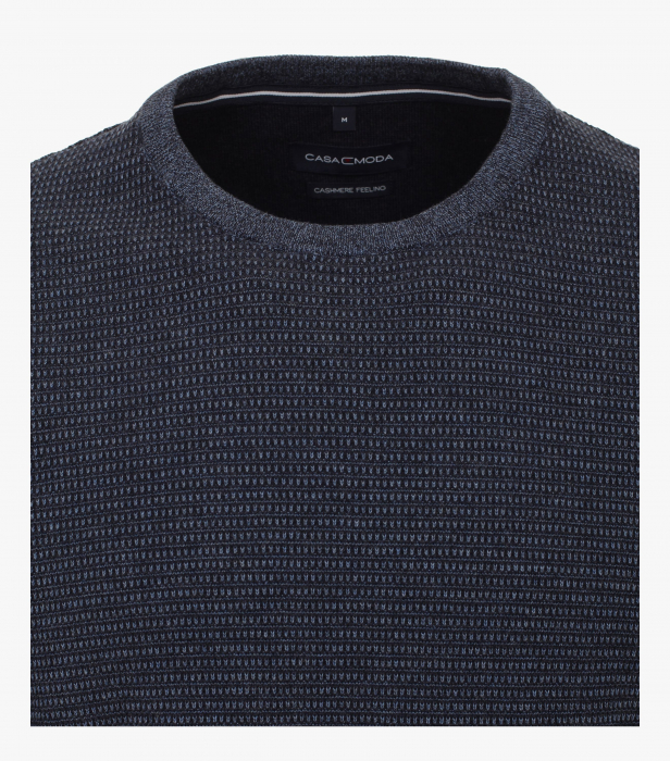 Pulover O Neck bumbac barbati CASA MODA structurat bleumarin [3]