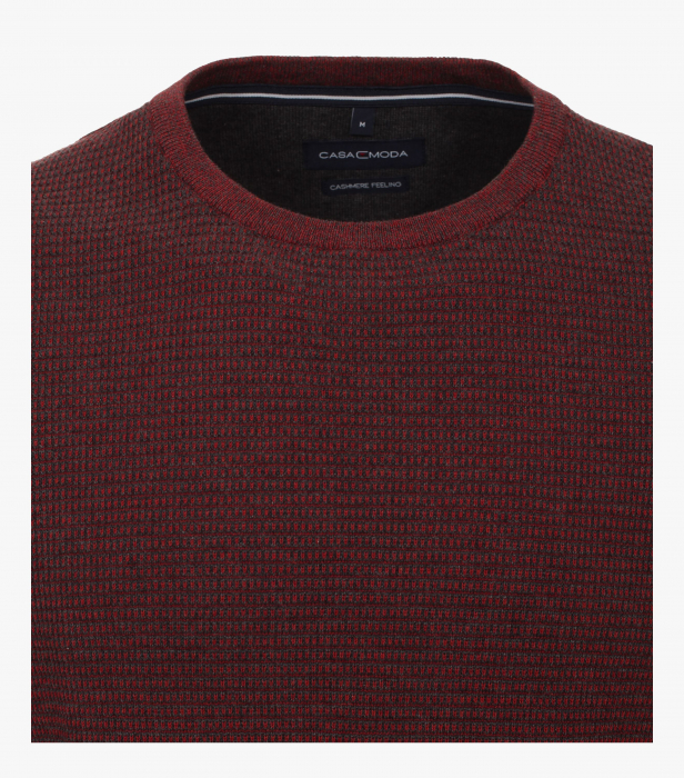 Pulover O Neck bumbac barbati CASA MODA structurat visiniu [3]