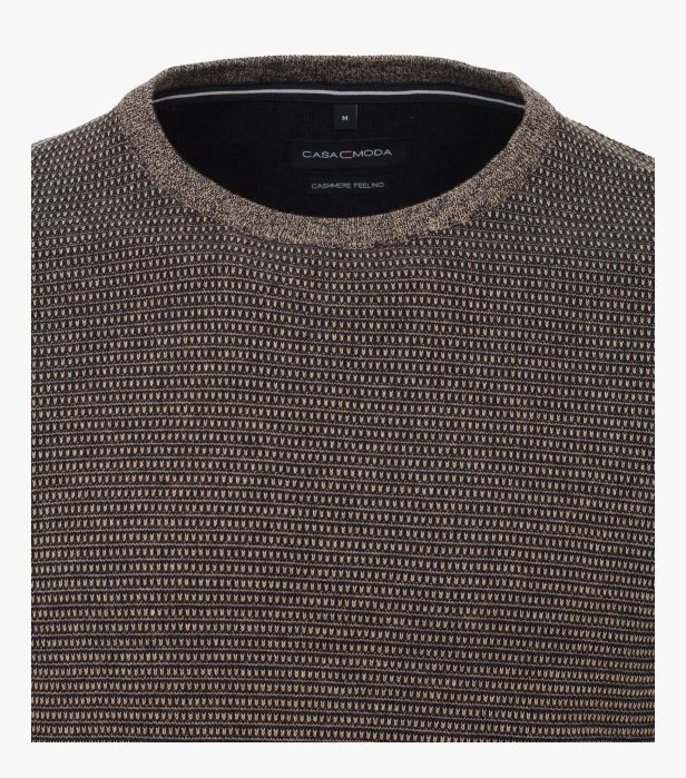 Pulover O Neck bumbac barbati CASA MODA structurat bej [3]