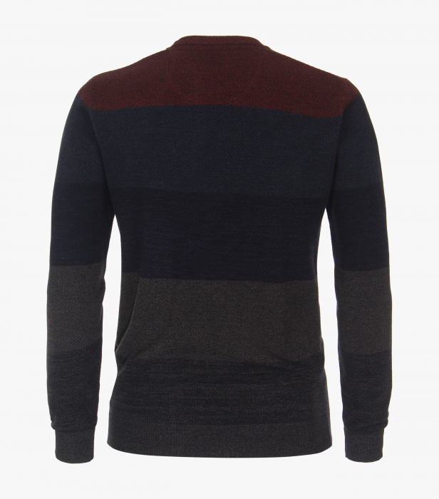 Pulover O-Neck bumbac barbati CASA MODA dungi bleumarin/visiniu [2]