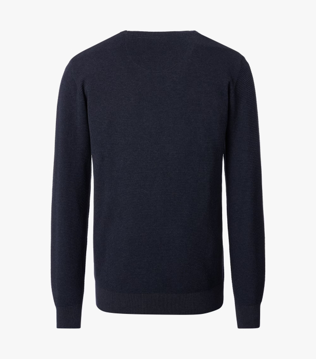 Pulover O Neck bumbac structurat CASA MODA bleumarin [2]
