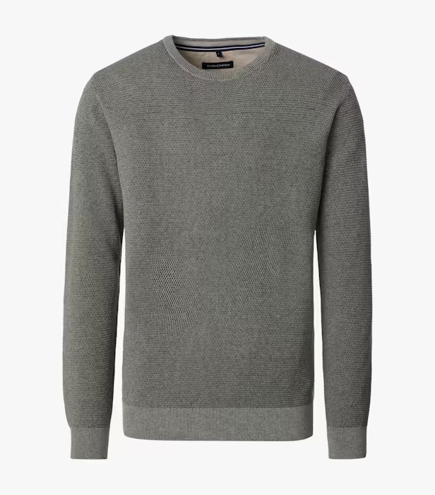 Pulover O Neck bumbac texturat barbati CASA MODA verde [1]