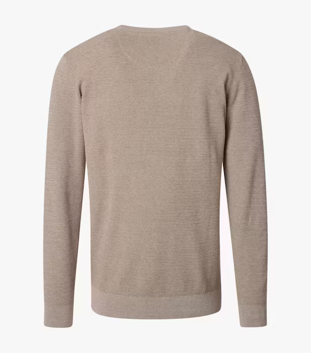 Pulover O Neck bumbac texturat barbati CASA MODA bej [2]