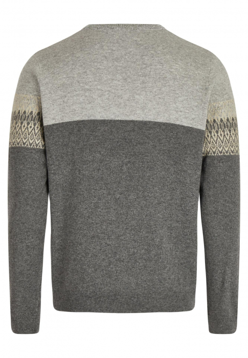 Pulover lana O-neck barbati DANIEL HECHTER gri design iarna [2]
