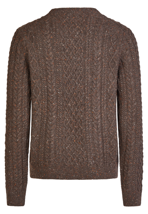 Pulover lana guler rotund la baza gatului barbati HECHTER maro [2]