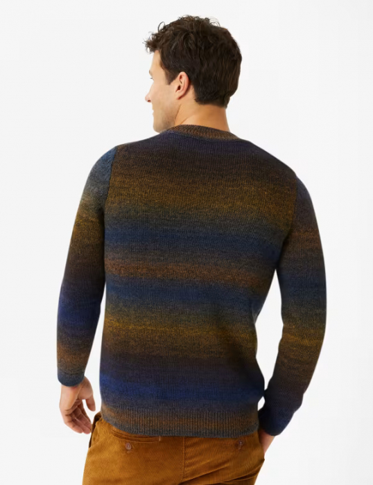 Pulover lana O-neck barbati BRAX BUDDY indigo dungi [5]