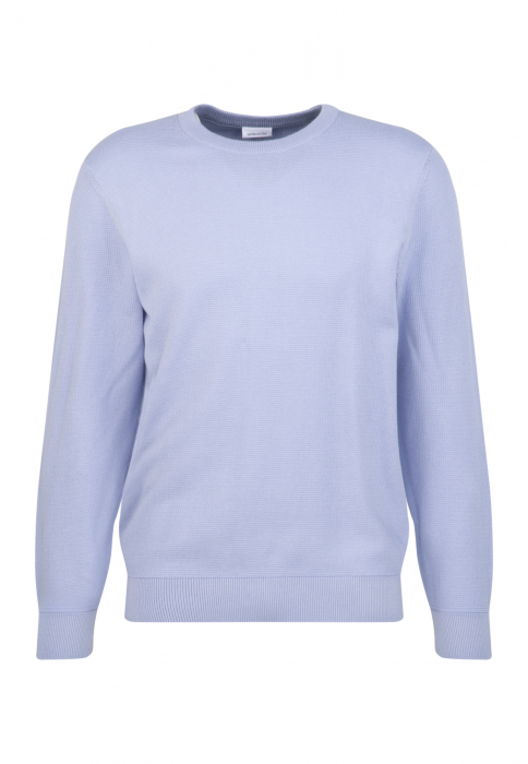 Pulover o-neck bumbac structurat barbati SEIDENSTICKER bleu [4]