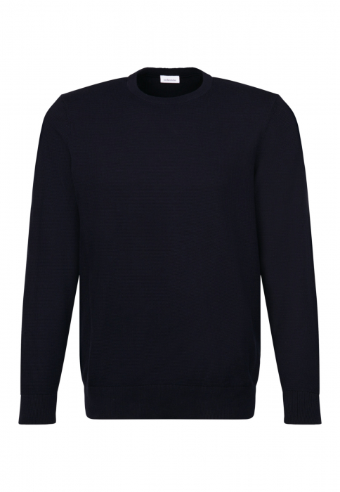 Pulover o-neck bumbac structurat barbati SEIDENSTICKER bleumarin [2]