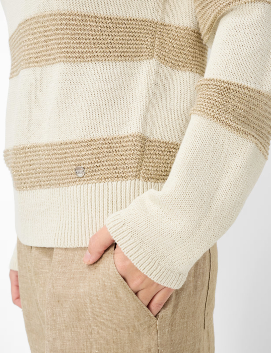 Pulover tricotat guler barca femei BRAX LESLEY crem [7]