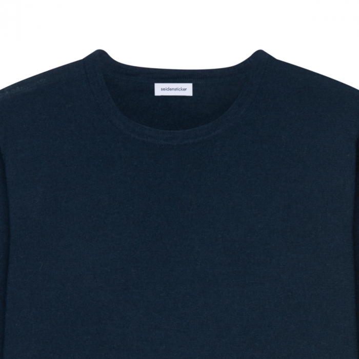 Pulover O-neck merino barbati SEIDENSTICKER Shaped bleumarin [3]
