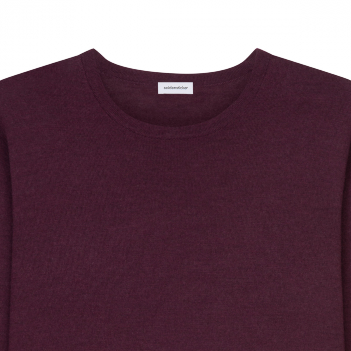 Pulover O-neck merino barbati SEIDENSTICKER Shaped visiniu [3]