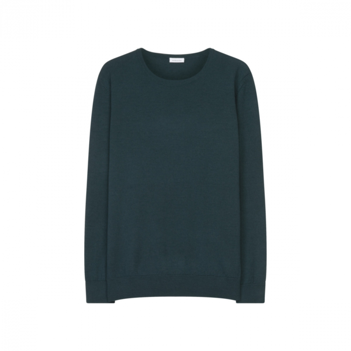 Pulover O-neck merino barbati SEIDENSTICKER Shaped verde [1]
