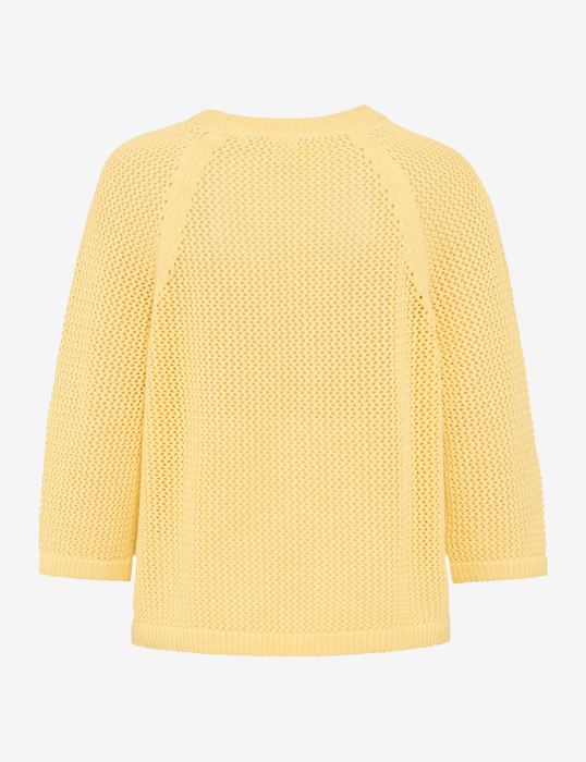 Pulover bumbac tricotat guler rotund femei BRAX NALA galben [3]