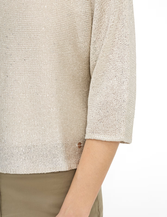 Pulover tricotat maneci 3/4 guker barca femei BRAX NALA crem [7]