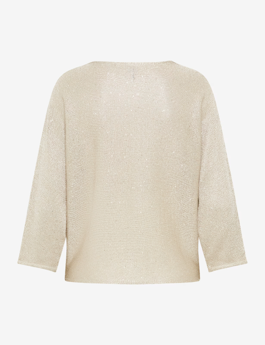 Pulover tricotat maneci 3/4 guker barca femei BRAX NALA crem [5]