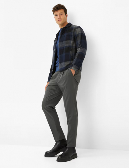 Pulover O-neck lana/bumbac barbati BRAX ROY albastru denim [5]