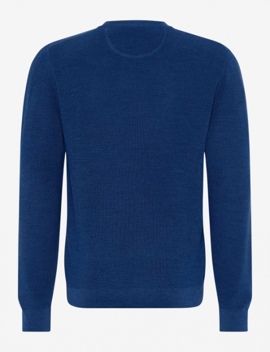 Pulover O-neck lana/bumbac barbati BRAX ROY albastru denim [4]