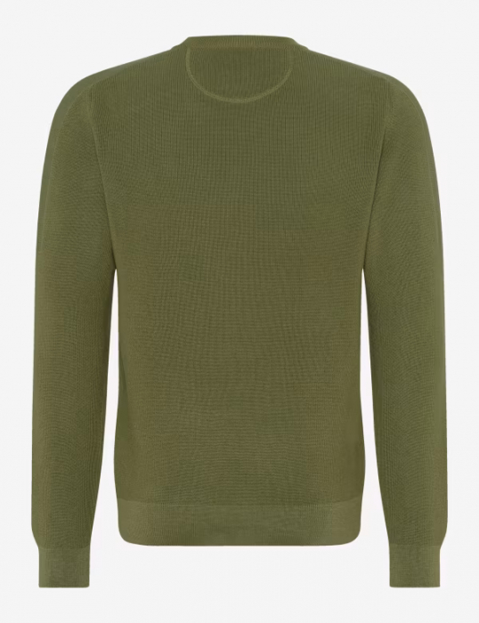 Pulover O-neck lana/bumbac barbati BRAX ROY kaki [2]