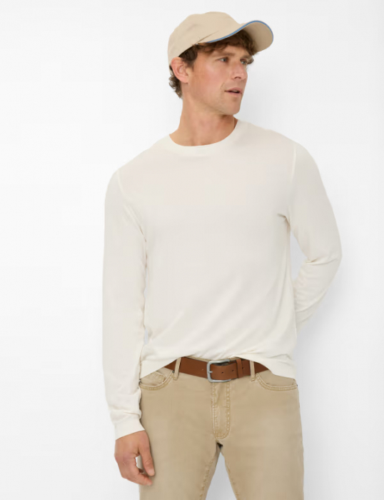 Bluza  O-neck bumbac/modal barbati BRAX TIMON crem [3]