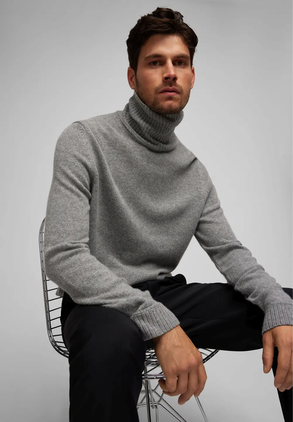 Pulover lana Roll Neck barbati HECHTER 65026-142814 gri [5]