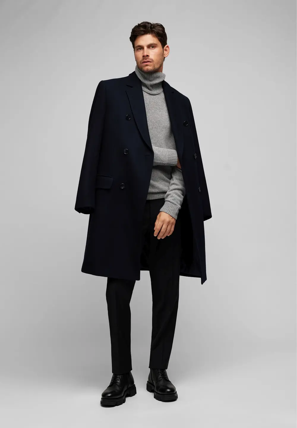 Pulover lana Roll Neck barbati HECHTER 65026-142814 gri [7]