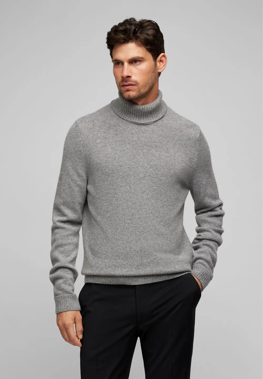 Pulover lana Roll Neck barbati HECHTER 65026-142814 gri [6]