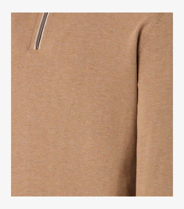 Pulover troyer fermoar 1/3 bumbac barbati CASA MODA 004410 maro deschis [4]