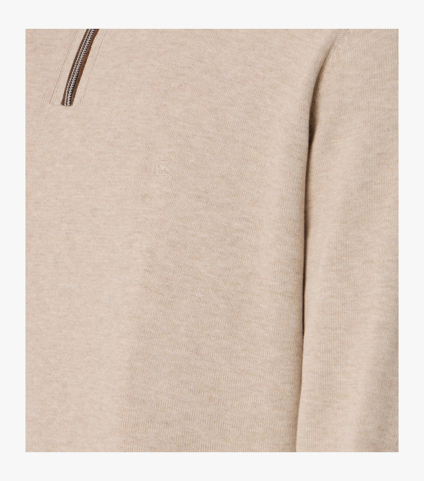 Pulover troyer fermoar 1/3 bumbac barbati CASA MODA 004410 bej [4]
