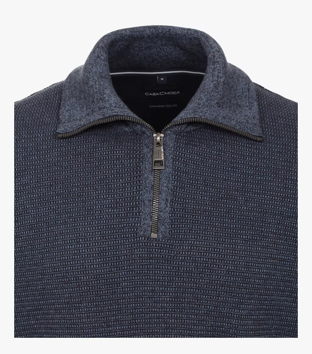 Pulover troyer bumbac barbati CASA MODA structurat bleumarin [2]