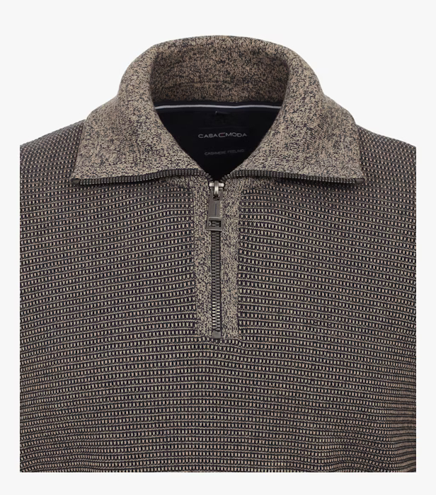 Pulover troyer bumbac barbati CASA MODA structurat bej [2]