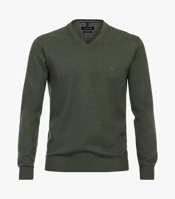 Pulover anchior bumbac Pima barbati CASA MODA 004430 verde inchis [1]