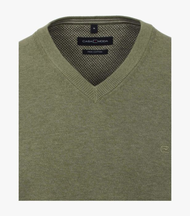 Pulover anchior bumbac Pima barbati CASA MODA 004430 verde trifoi [3]