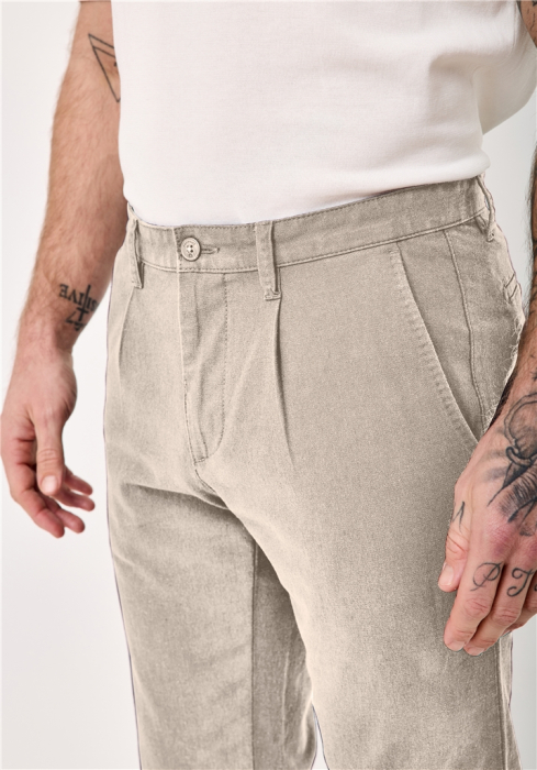 Pantaloni chino bumbac/in barbati REDPOINT Jasper bej [5]