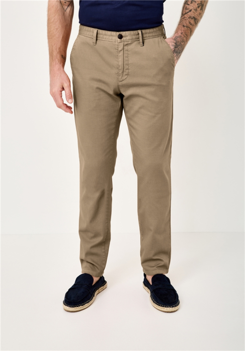 Pantaloni chino subtiri barbati REDPOINT Jasper Slim camel [2]