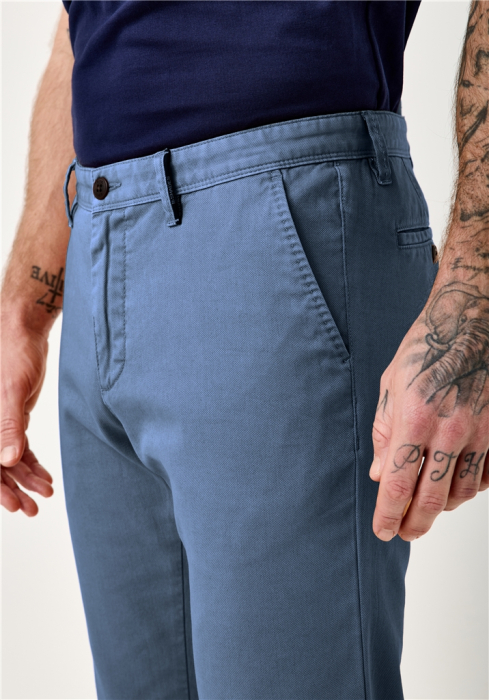 Pantaloni chino subtiri barbati REDPOINT Jasper Slim albastru deschis [5]
