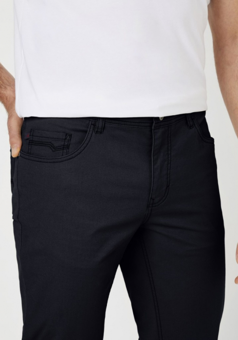 Pantaloni subtiri bumbac 5 buzunare barbati REDPOINT Milton bleumarin [4]