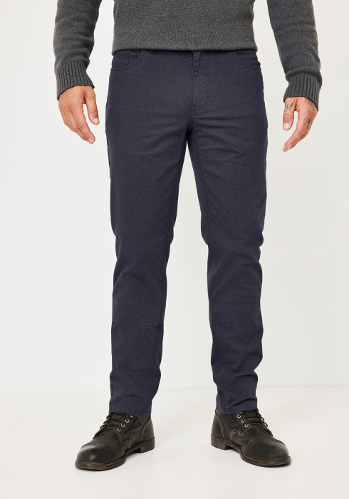 Pantaloni 5 buzunare bumbac barbati REDPOINT Milton beumarin pepit [3]