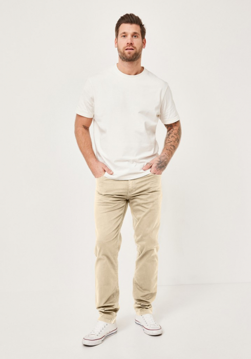 Pantaloni subtiri 5buzunare bumbac barbati REDPOINT Milton Modern bej [4]