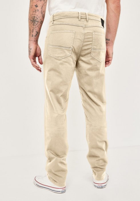 Pantaloni subtiri 5buzunare bumbac barbati REDPOINT Milton Modern bej [2]