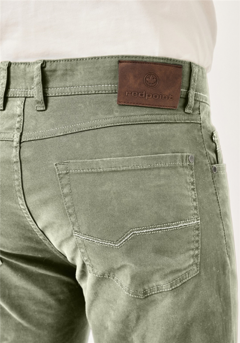 Pantaloni 5buzunare bumbac barbati REDPOINT Montreal Modern oliv [7]