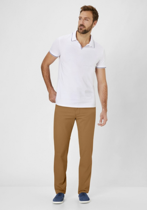 Pantaloni chino subtiri bumbac REDPOINT Odessa camel [6]