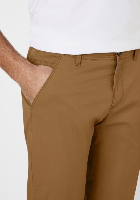 Pantaloni chino subtiri bumbac REDPOINT Odessa camel [4]