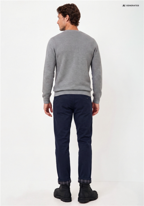 Pantaloni termici bumbac chino barbati REDPOINT Odessa Thermo bleumarin [6]
