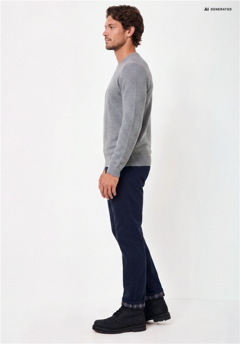 Pantaloni termici bumbac chino barbati REDPOINT Odessa Thermo bleumarin [5]