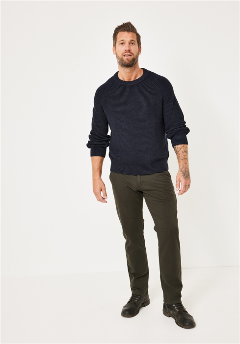 Pantaloni termici bumbac chino barbati REDPOINT Odessa Thermo oliv inchis [3]