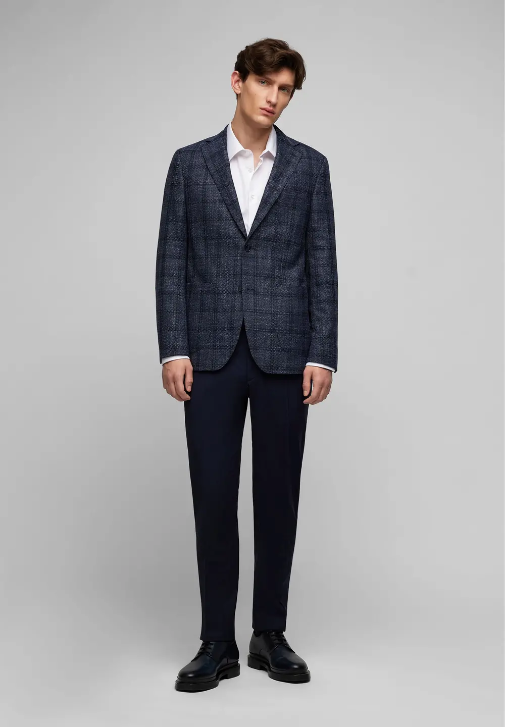 Sacou barbati HECHTER ModernFit  carouri bleumarin [4]