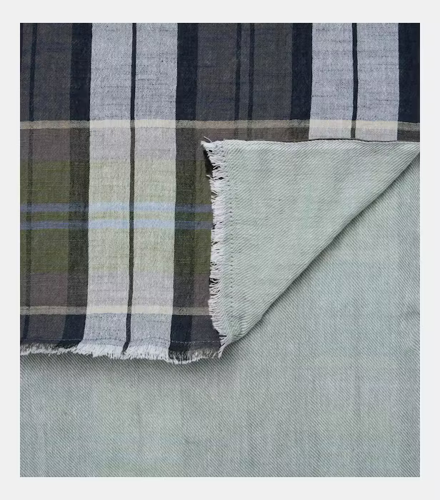 Esarfa subtire bumbac barbati CASA MODA verde /bleumarin carouri [2]